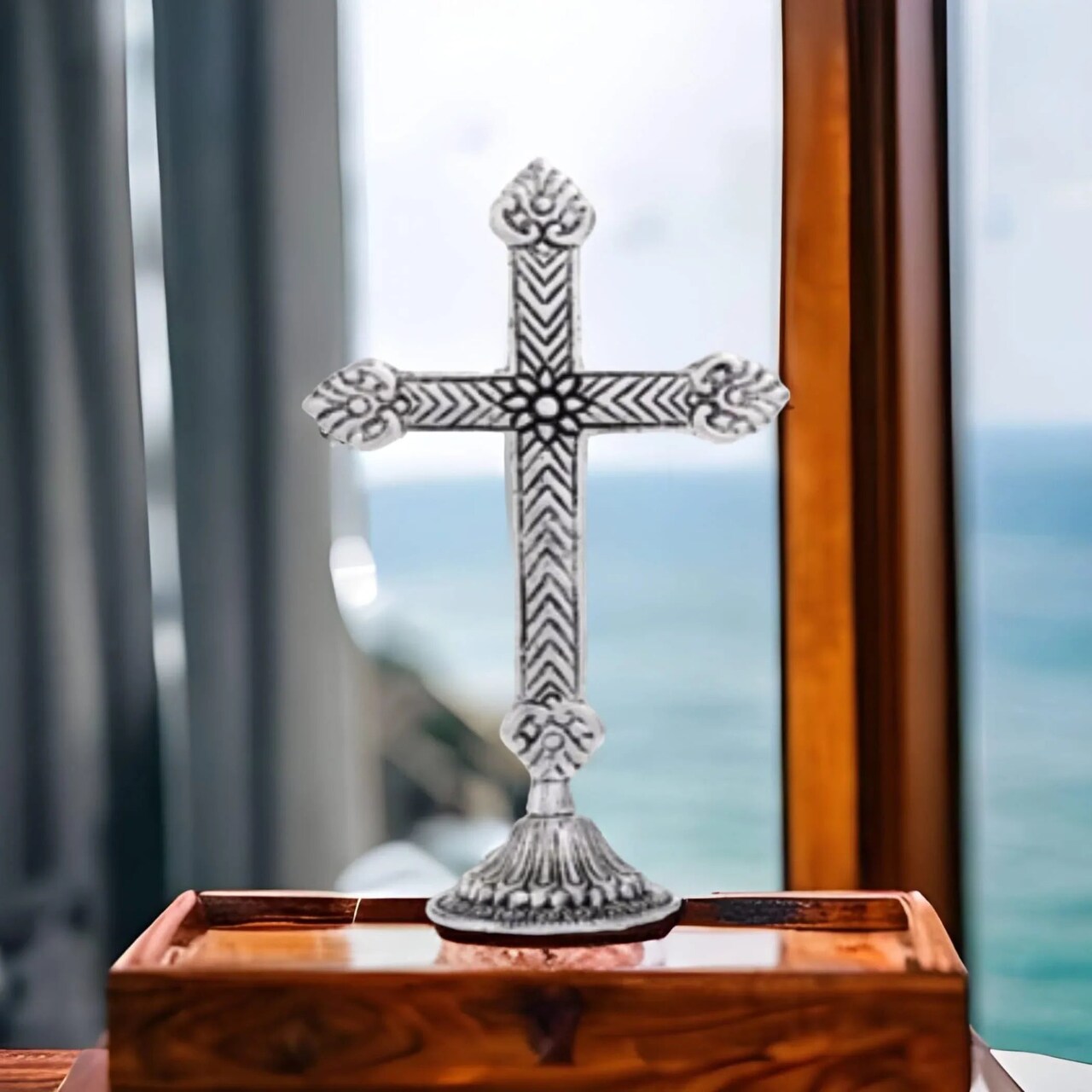 Religious Christian Cross Holy Cross Spiritual Art Holy Spirit Wall Hanging Cross Religious Decoration Cross Statue with Stand Blessing Gift Housewarming Gift